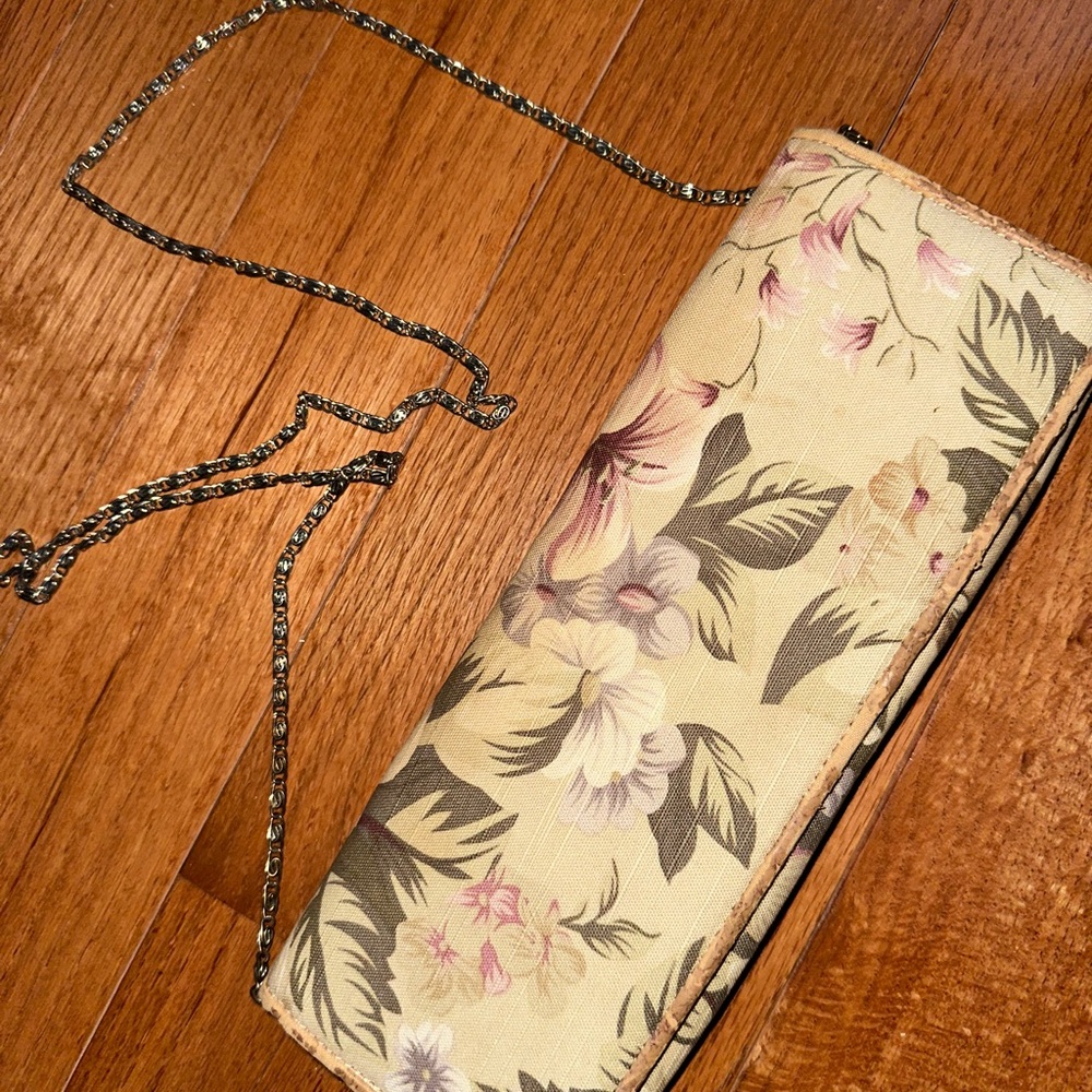 Aldo Floral Cream Clutch with Chain